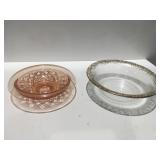 2 decorative glass bowls