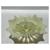 Vintage opalescent uranium Vaseline compote