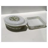 Pyrex spring blossom green items