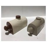 Vintage stoneware bed warmers or foot warmers