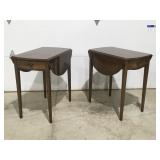 2 Columbia mahogany drop leaf table