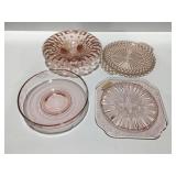 Pink depression glass