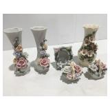 Vintage ceramic porcelain flowered miniatures