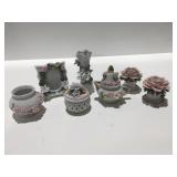Vintage ceramic porcelain flowered miniatures