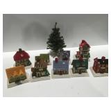 Needlepoint Christmas village