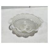 Vintage glass hobnail crimped ruffle edge candy