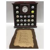 Budweiser clock golf ball collection and poem