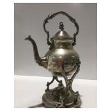 Silver on copper tea pot