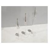 3 piece firelight stairstep glass water Lily oil