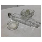 Glass, rolling pin, juicer, and bowl