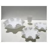 Milk, glass items crinkle ruffled hobnailOne