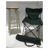 Wood stool, bag chair