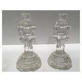 Glass nutcracker candle holders