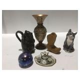 Decor items paperweight Royal Copenhagen cat pig