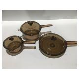 Vision Amber colored glass cookware