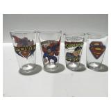 Superman, drinking glasses