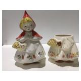 Little red riding hood cookie jar cracked and has