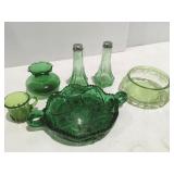 Green glass items