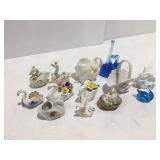 Glass & ceramic swans