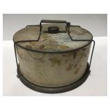 1950s tin cake carrier, autumn leaves