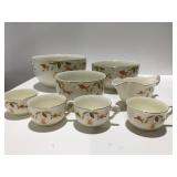 Hallï¿½s superior autumn leaf jewel Bowls, cups