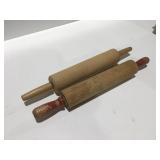 2 Wood rolling pins