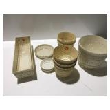 Vintage lawnware pots unused