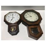 2 battery operated wall clocks untested