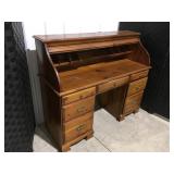Wood roll top desk 54" w x 20" deep
