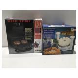 George Foreman and onion machine