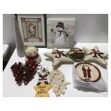 Christmas decor and Santa plates