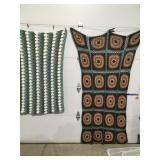 2 crocheted blankets