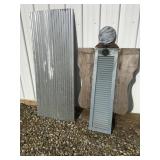 Outdoor metal and wood art