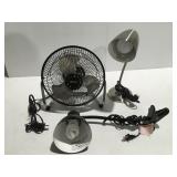 2  lights and fan