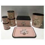 Vintage tin canister sent breadbox, trashcan, and