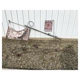 Outdoor shepherd hooks and flag post