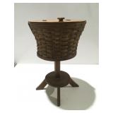 Vintage pedestal sewing basket