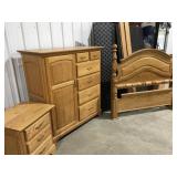 Amish oak dresser and nightstand & oak bed 56"