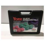 York, 20 pound set of neoprene coated fit bells