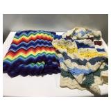 2 homemade afghans