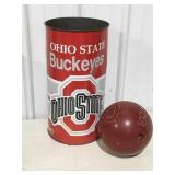 Ohio State buckeyes dented trashcan & bowling