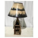 Wood boat lamp 21" tall