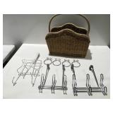Magazine basket over the door, hook items in more