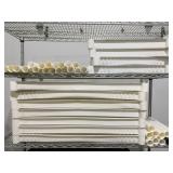 White plastic shelving some damage