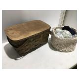 Basket and homemade basket with material balls