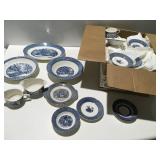 Miscellaneous vintage dishes large box full