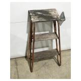 Vintage wood and metal stepladder