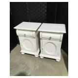 2 painted wood nightstands