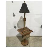 Mid century floor lamp with magazine holder 59"