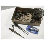 Vintage fan soldering iron calipers and more